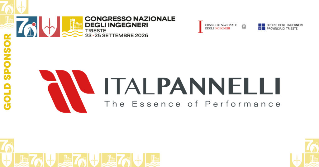 Logo ItalPannelli nella cornice Gold Sponsor del 70° Congresso degli Ingegneri d'Italia